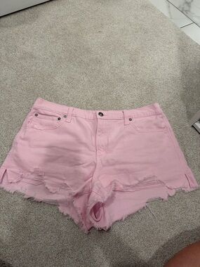 Aerie day dream Pink Distressed Denim Shorts